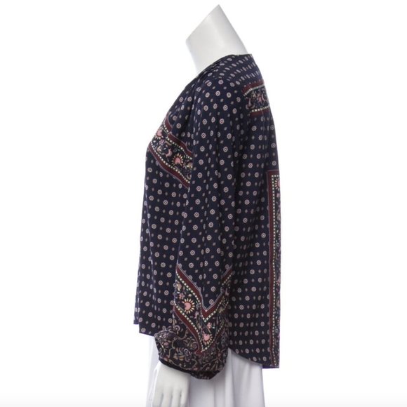 Authentic Jonathan Simkhai Scarf Print Crepe Wrap Womem Blouse tops Sz Small S - Picture 4 of 10